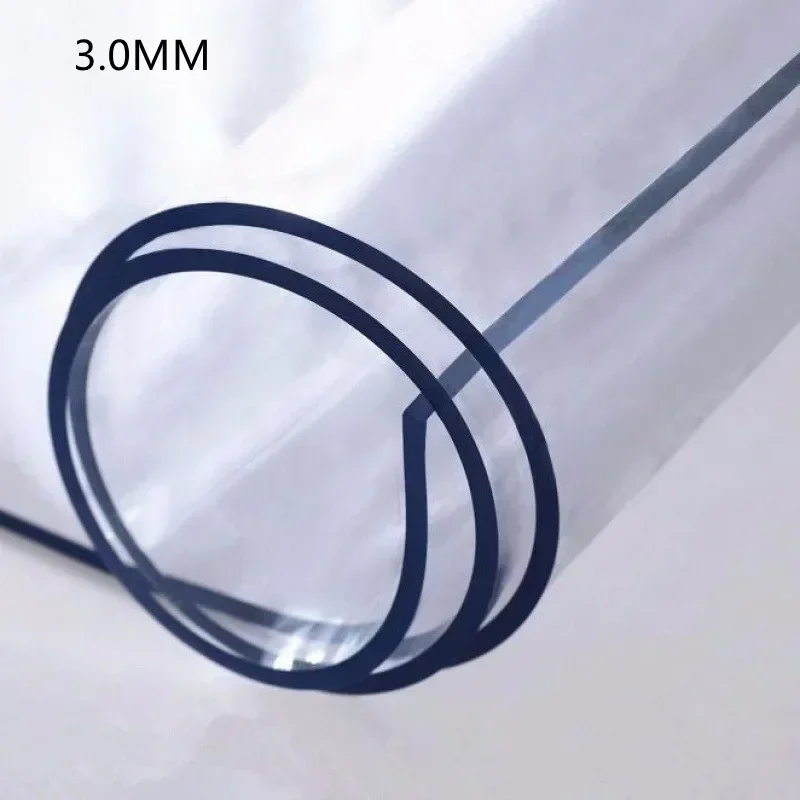 Transparentný obrus PVC PVC 3,0 mm hrubý kryt chránič obrusu Transparentné nepremokavé vodotesné kryty olejom odolných voči stolom Domov