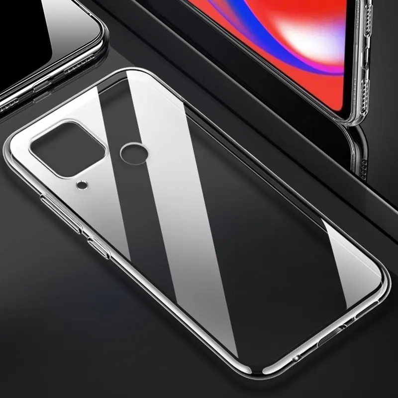 Transparentný pokryt proti nárazu TPU pre OPPO A95 A55 A35 A94 A74 A54 5G Realme C2 C11 C12 C15 C17 C20 C21 F15 F17 F19 Pro Case
