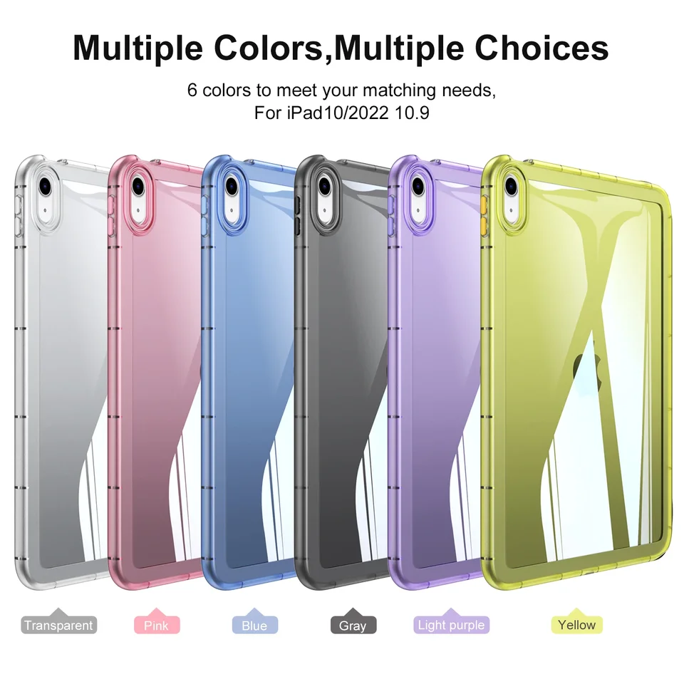Transparentný prípad ochrany obrany pre iPad Pro 13/11 M4 Air 11/13 M2 Akrylový kryt pre iPad 10. 6/7/8/9. Mini 6 7 TPU Soft