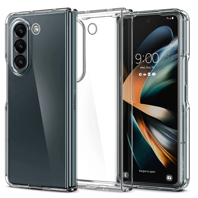 Transparentný prípad pre Samsung Galaxy Z Fold 5 4 3 2 Ochranný kryt Hard PC Clear Protection Shell CaPA Fundas for Z Fold5 Fold4