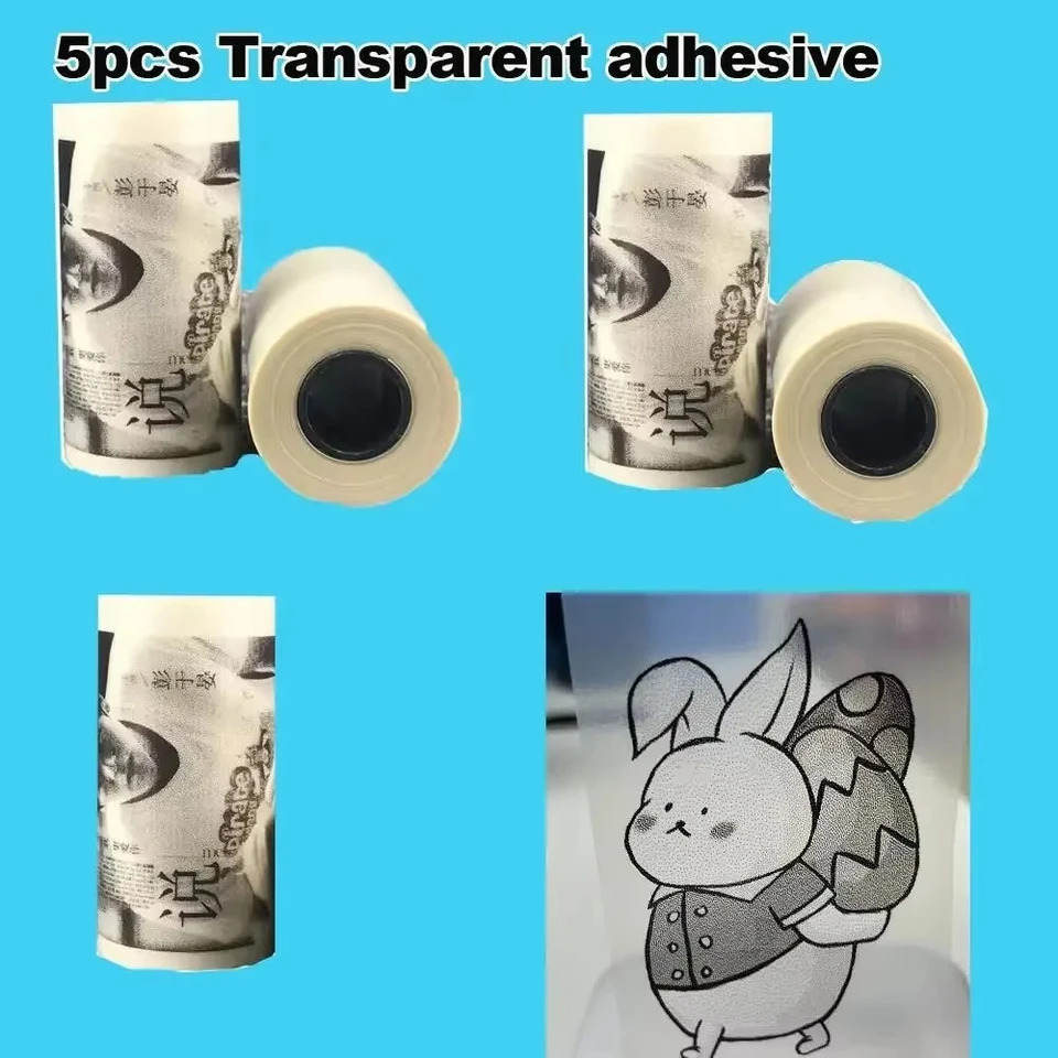 Transparentný samonosný papier s tepelnou rolkou, Kompatibel s T02/M02/X5 pre poznámky o fotografických denníkoch poznámky pre štítok s adresou 57x25 mm