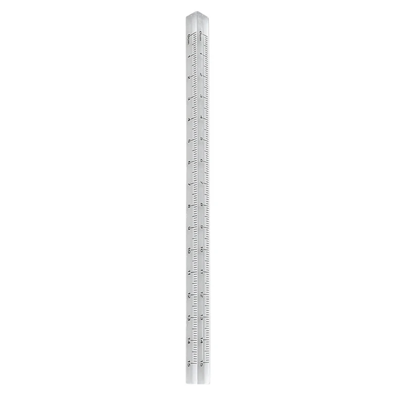 Transparentný trojuholníkový vládca Prism Architect Scale Pravec 0-15 cm rovný vládca