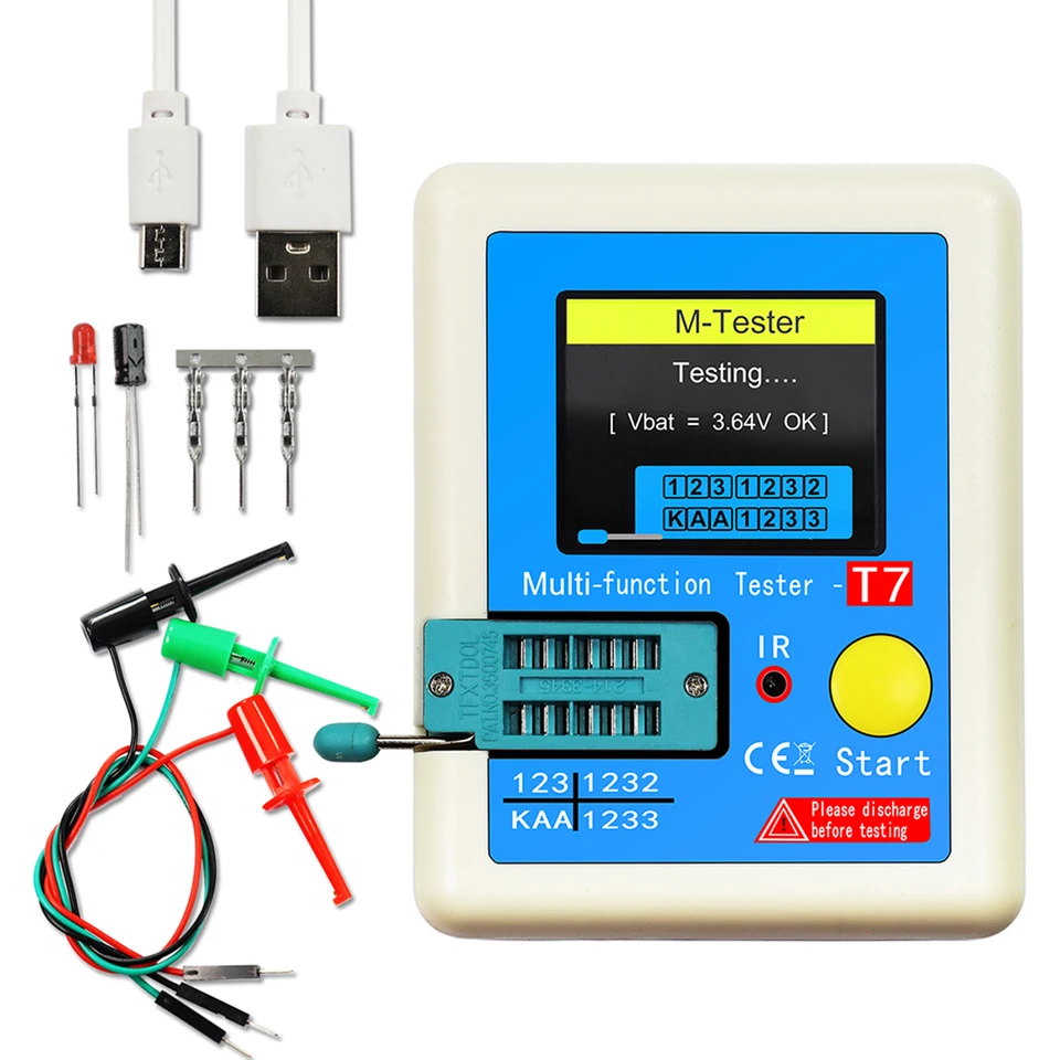 Tranzistorový meter LCR-T7 kapacitný odporový tester pre diódový triódový kondenzátor Tranzistor LCR NPN PNP MOSFET