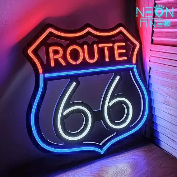 Trasa 66 Neon Sign, LED ľahká izba dekor USB Power, do spálne obývacia izba herná miestnosť Muž Cave Domov Party Darček pre darček k narodeninám