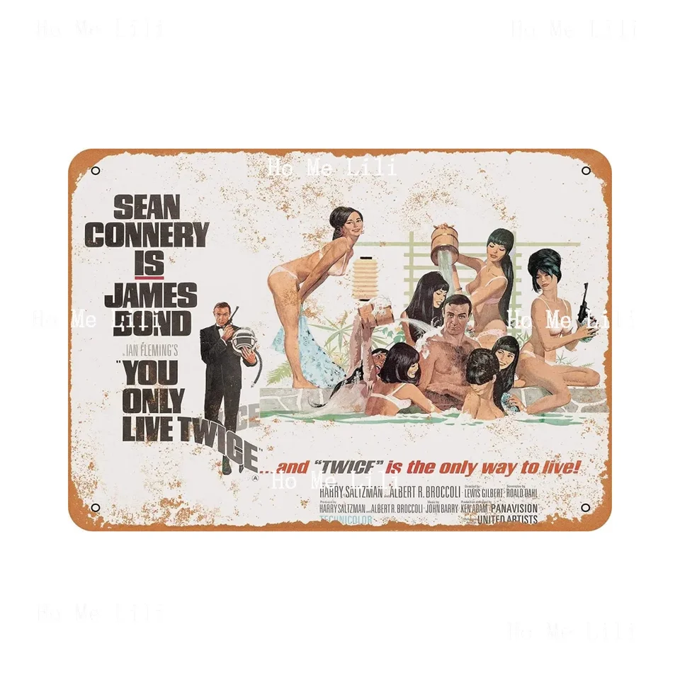Treasun 1967 Bond You Live iba dvakrát retro kovové plechové znaky Vintage Art Plaque Plaque