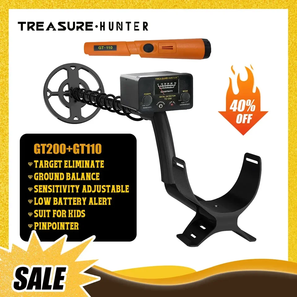 Treasure Hunter GT200 Detektor kovov GT110 Pinpointer Začiatočník pod zemou Profesionálny vysoko citlivý nastaviteľný vodotesný