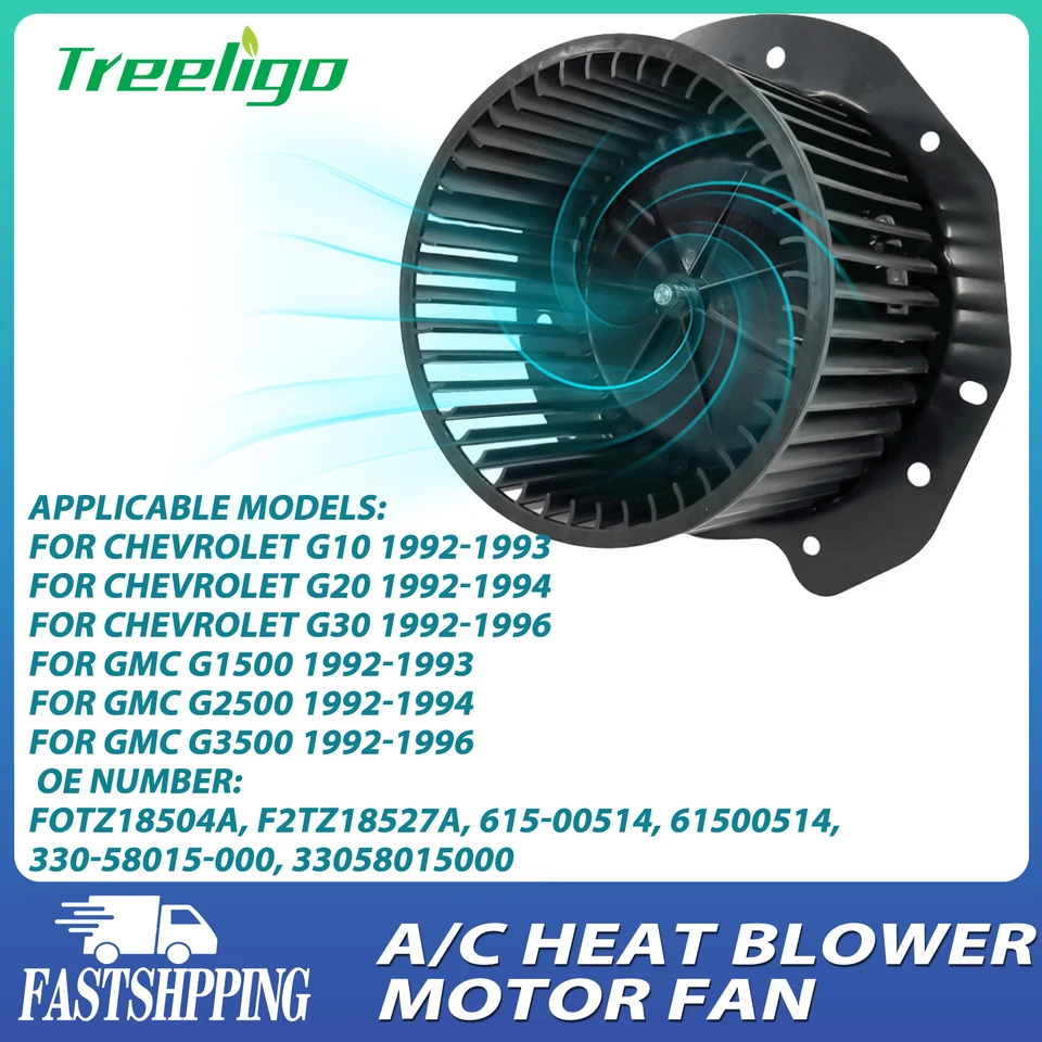 Treeligo Nový ventilátor motora pre klimatizáciu pre Chevrolet G10 1992-1993/G20 1992-1994/G30 1992-1996/pre GMC G1500 G2500 G3500