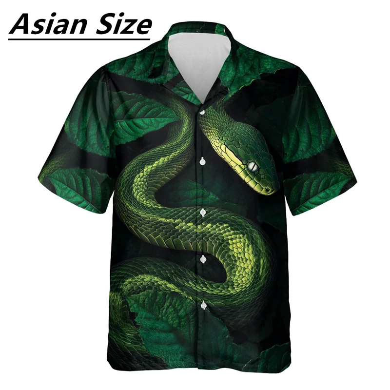 Trend hadie vzorové košele pre mužov Fashion letné leto s krátkym rukávom 3D zvieratá potlačené klopne blúzka Cool Streetwear Nadmerné vrcholy