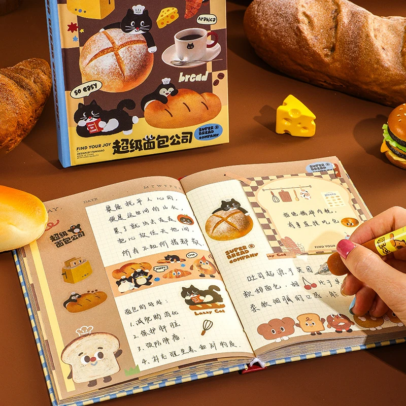 Trend kawaii b6 notebooky roztomilý denník 2025 Plánovač Poznámkový blok kreatívny chlieb Hardcover Journal Notebook