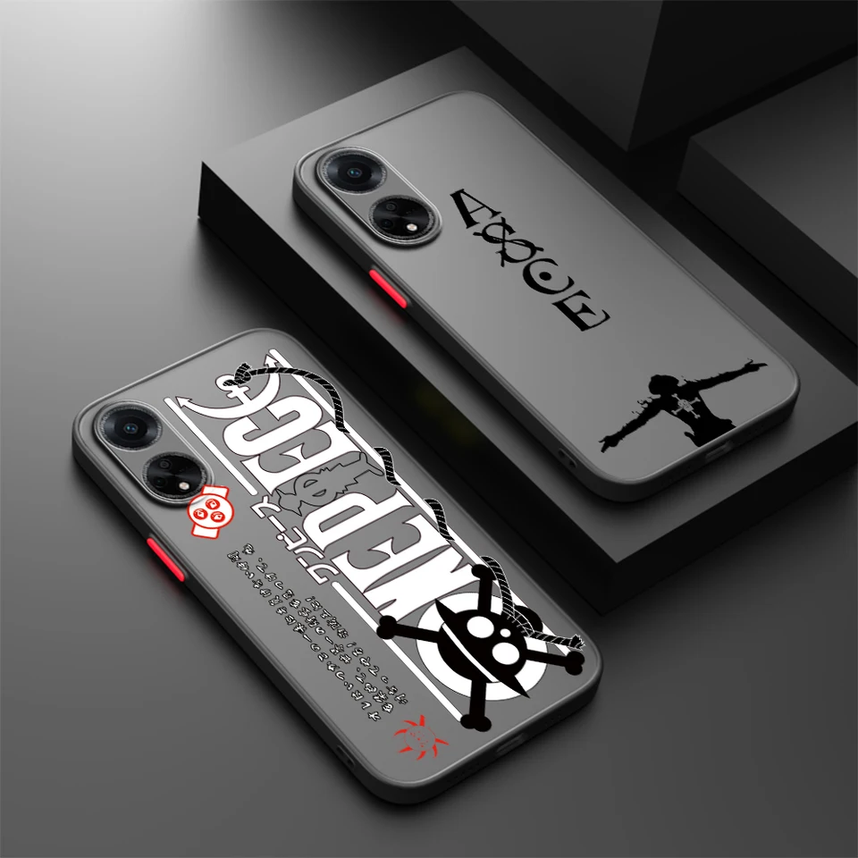 Trend One Piece Luffy Zoro Frosted TRANSLUCENT pre OPPO X5 X3 A54S A5 A94 A16 A53S A57 A74 A72 A96 A98 A98 A78 5G Funda Phone Case