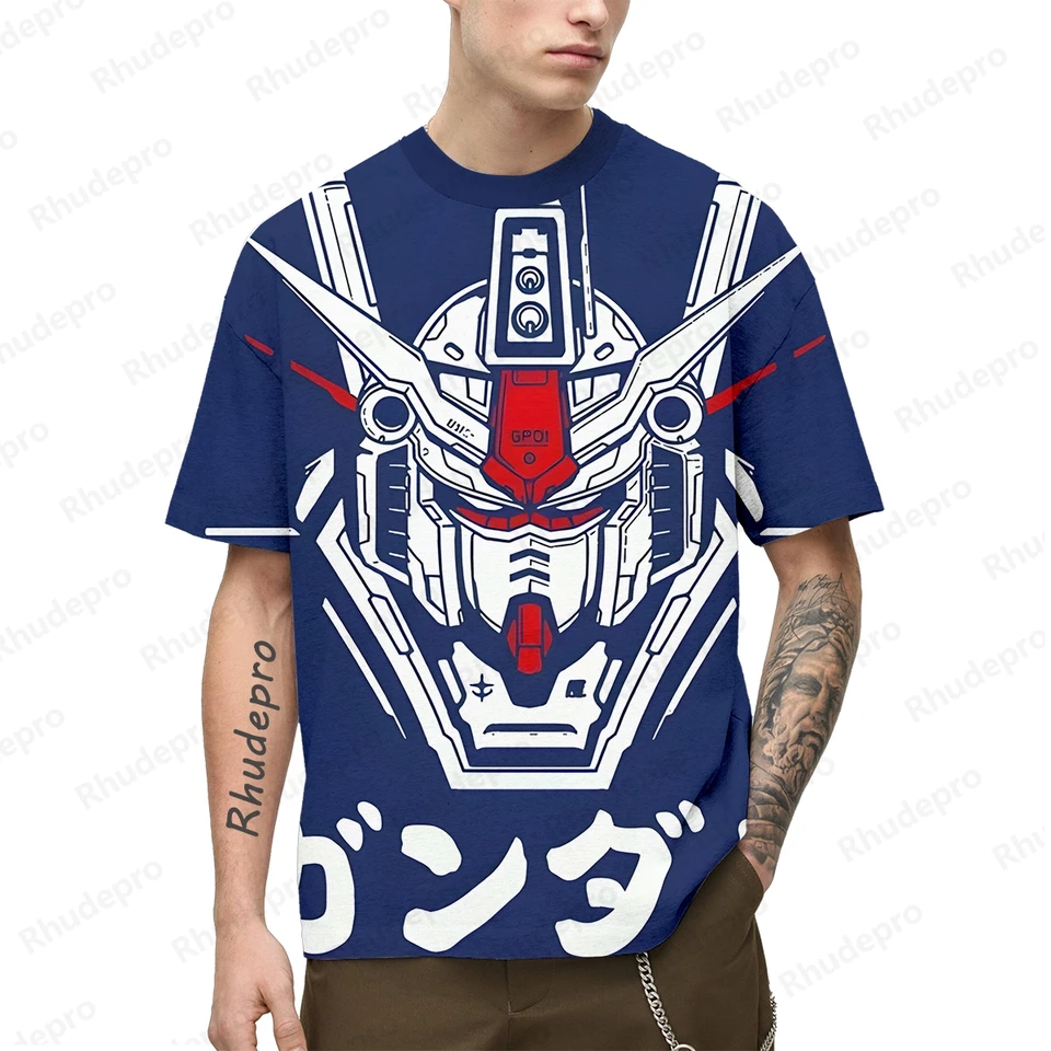 Trend Tee tričko Men gundam modelový tričko krátke cosplay topy 100-5xl nadmerné oblečenie 2024 nové tričká Hip Hop y2k
