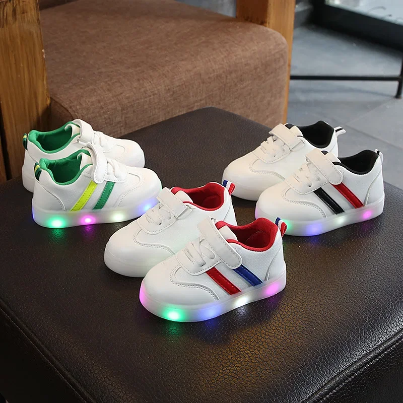 Trendové detské tenisky Light Up Up Simple Girl Topánka všestranná pohodlie chlapec topánky proti sklzu nové jesenné dievčenské tenisky Denné príležitostné topánky