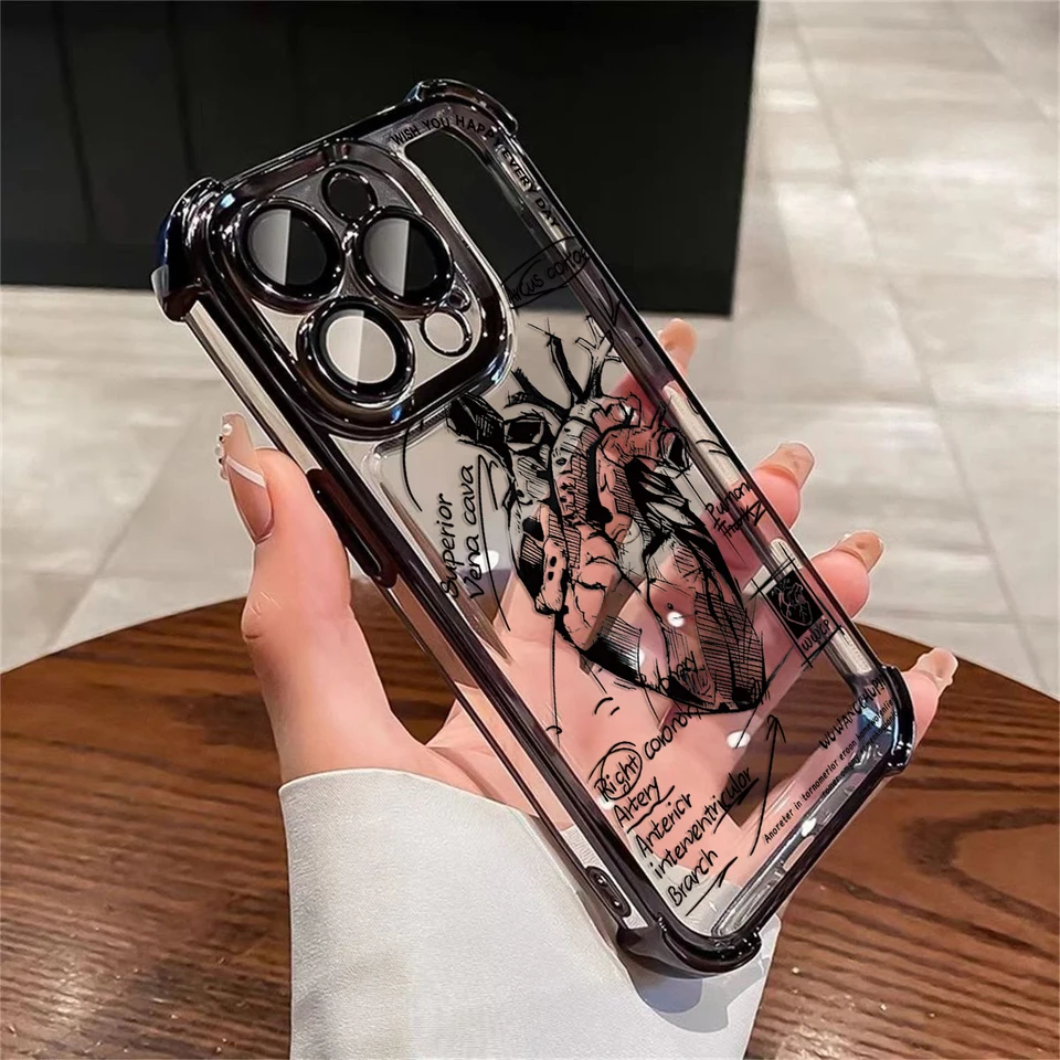 Trendové telefónny prípad pre trendy srdca pre Xiaomi 14 14Pro 13 13Pro POCO F4 F5 X5 X3 4G 5G SOCKOPPORPOPT CLEAR Armor Cover