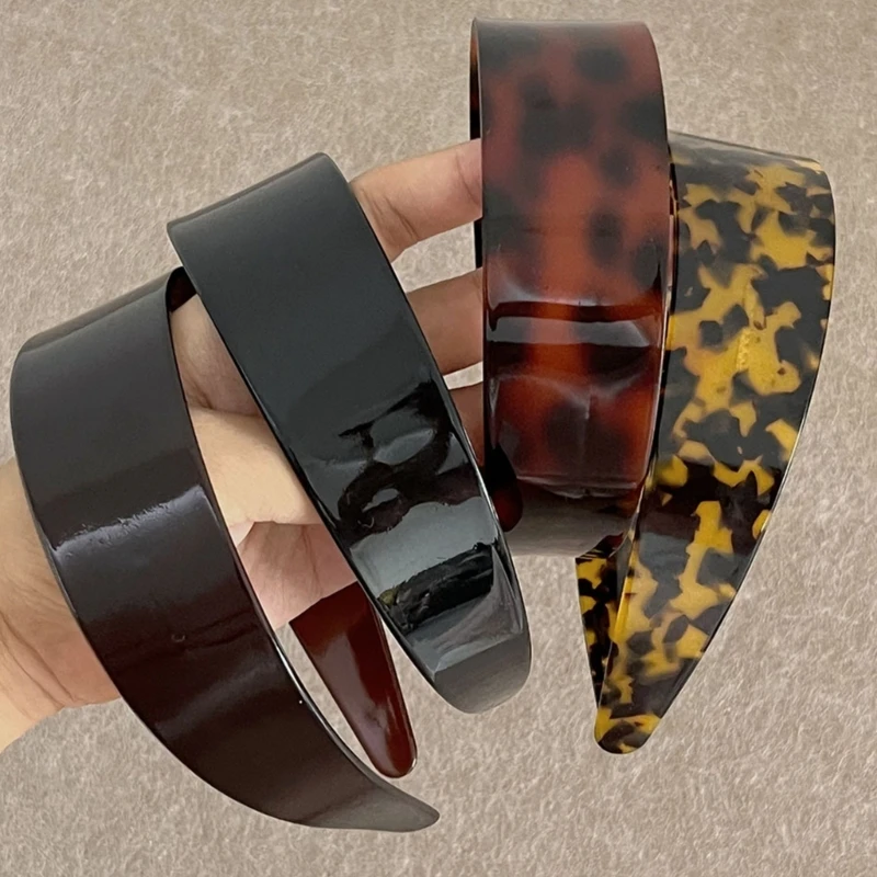 Trendy acetát široký čelenka Štýlová dámska dievčenské doplnky pre denné opotrebenie kvapky