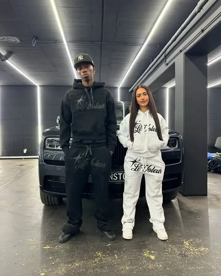 Trendy American Sports Hoodie Jogging Outdoor Two-Diece Set Y2K Hip-Hop Letters Nadmerná pouličná mikina Low Wauist Pants
