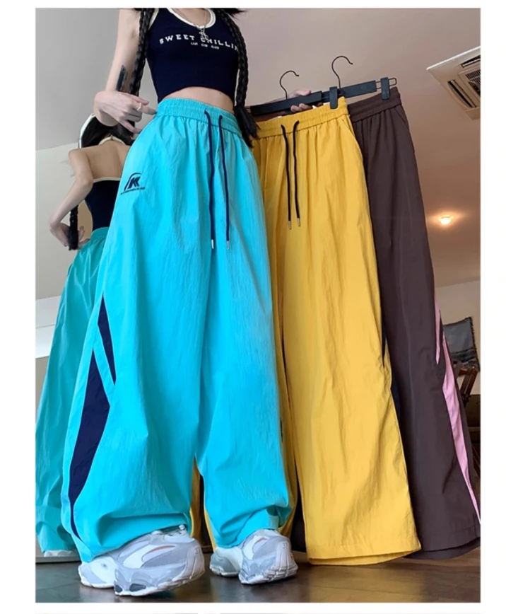 Trendy Brand Hip-Hop 2024 Street Dance Dopamine Paratrooper Work Pants Women Retro Sports Pants Jazz Dance Casual Pants