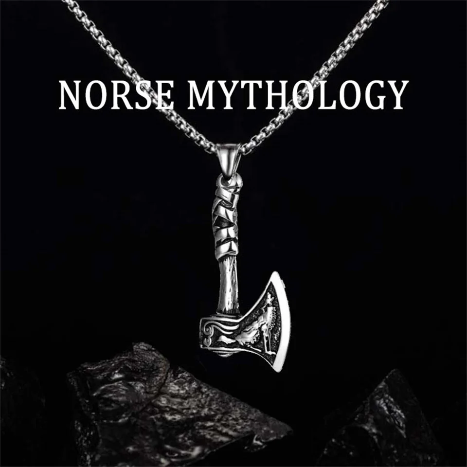 Trendy móda Nordic Viking náhrdelník pre mužov z legovaného oceľový talisman sekera s keltskou sekerou prívesok