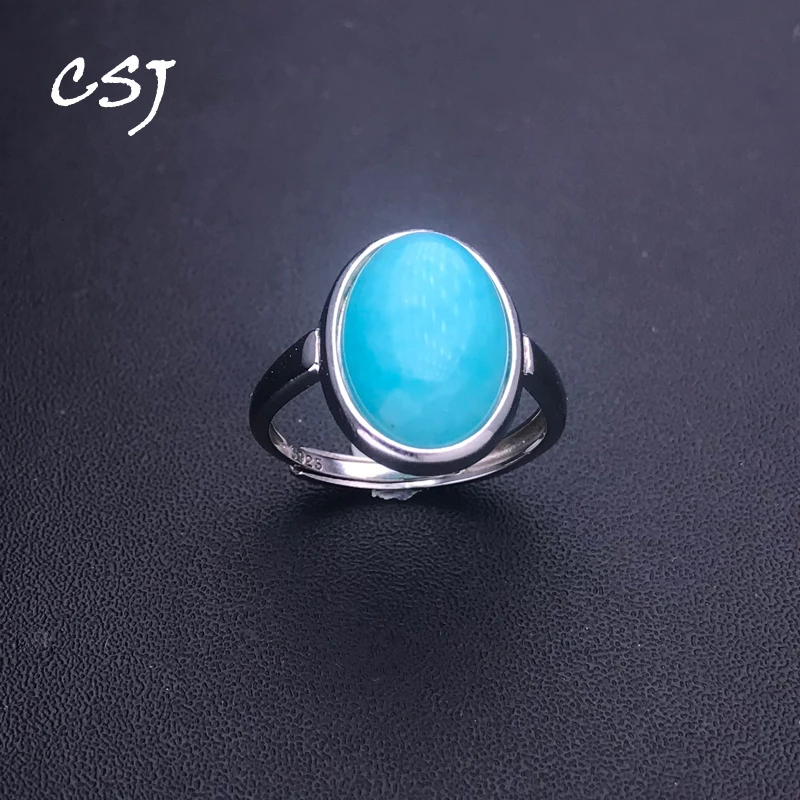Trendy Natural Amazonit Ring Sterling 925 Silver Gemstone10*14 mm pre ženy Femme narodeninové svadobné večere darček