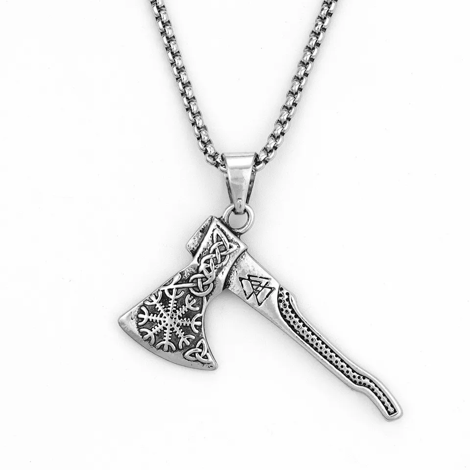 Trendy Nordic Rune Viking Battle Axp Pendant Náhrdelník očarujúci pánsky náhrdelník Nový módny retro šperky Festival Festival darček