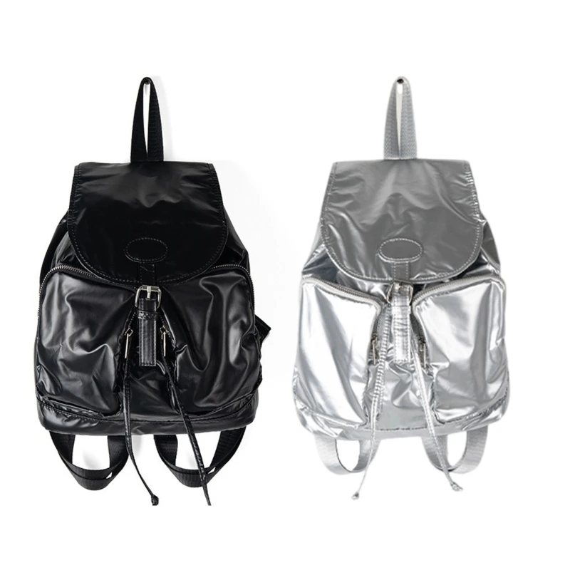 Trendy PU Leather Batoh s viacerými vreckami natiahnutá školská kniha kvapka Drop Doprava