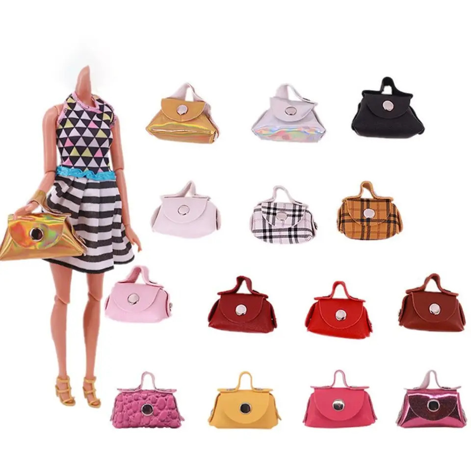 Trendy Pu Leather Doll Bag Mini simulované bábiky Módna kabelka pre 1/6 BJD Doll Kids