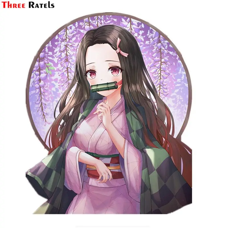 Tri Ratels FC476 Demon Slayer Nezuko Kamado 3D plagát Cartoon Anime Car Hood Sticker NAHOP