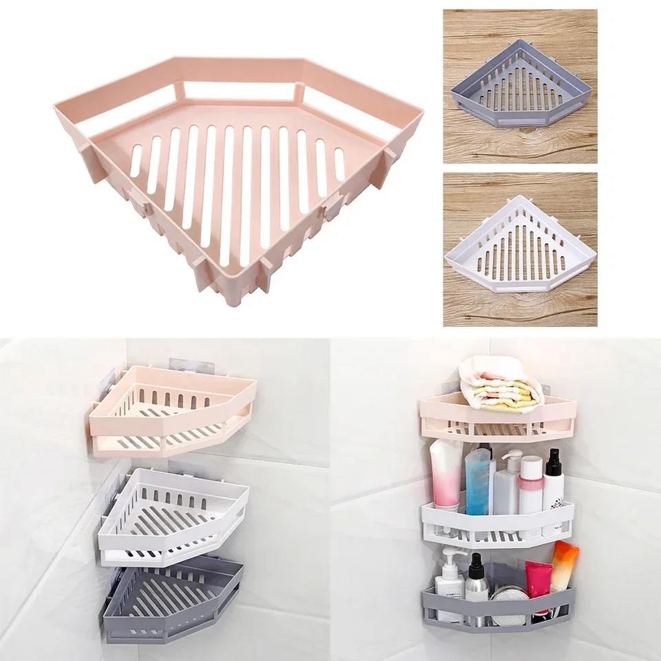 Triangle Kúpeľňa Organizátor šampón šampón GEL Storage Basket kúpeľňové rohové sprchové stojany držiak držiak príslušenstvo plast