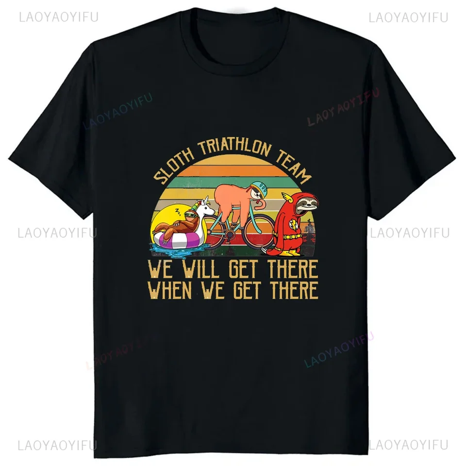 Triatlon grafický plavecký bicykel Run tričko Cast Fashion Streetwear Hip Hop Fitness Man Tshirt Harajuku Style Loose Funny Clothing