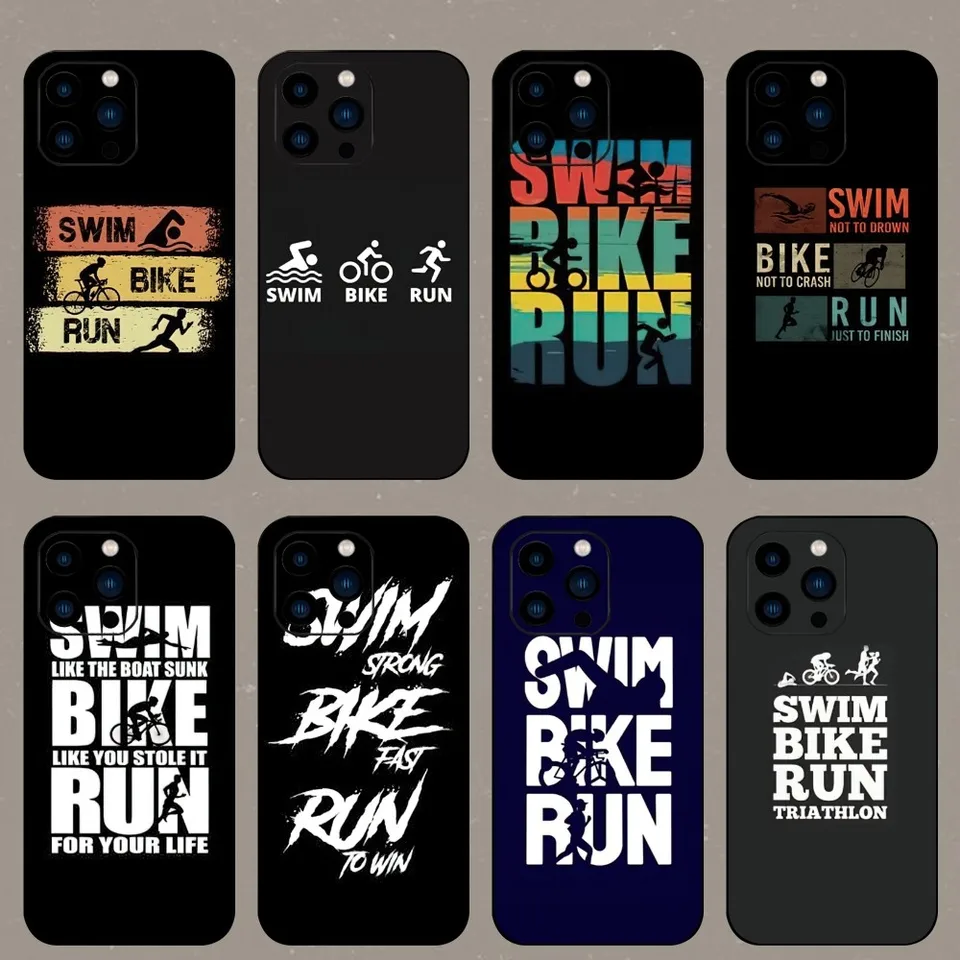 Triatlon Tri Life Swim Bike Run Pase pre iPhone 15 14 13 12 Mini 11 Pro Max X XR XS 8 SE Plus kryt