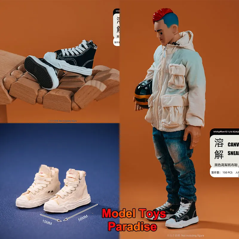 Trickyman12 1/6 mužov Soldier High Top Lace Up Sports Canvas topánky Model príslušenstvo Fit 12 palcov akčnej postavy Body
