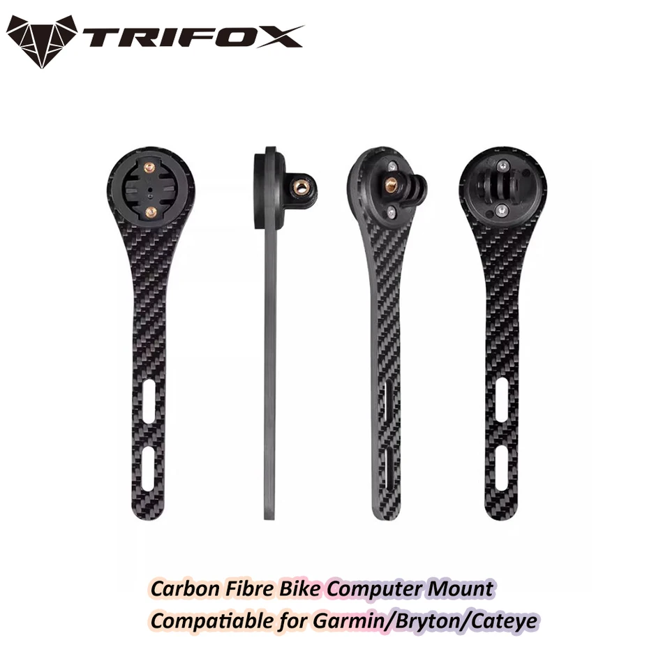 Trifox Carbon Bicycle Computer Set Road MTB Bike Stopwwatch Schadometer držiak na držiak pre Garmin GoPro Bryton