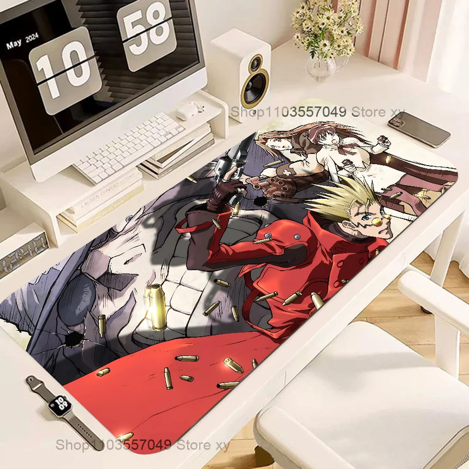 Trigun Stampede MousePad Veľká klávesnica stola Matka hazardná myš Pad Lockedge Edge Neflip rohož