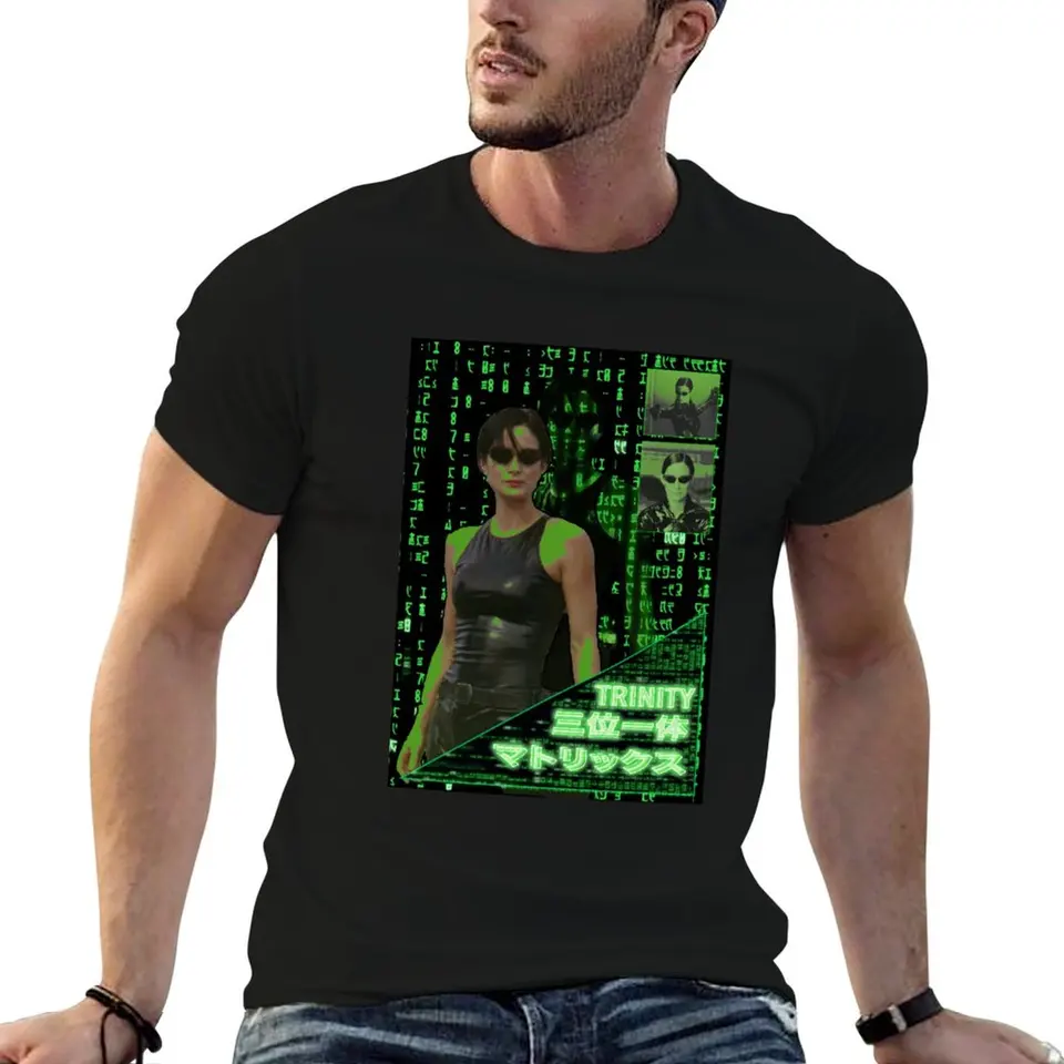 Trinity - Matrix - japonské tričko s nadmerným tričkom Tops Tops Men