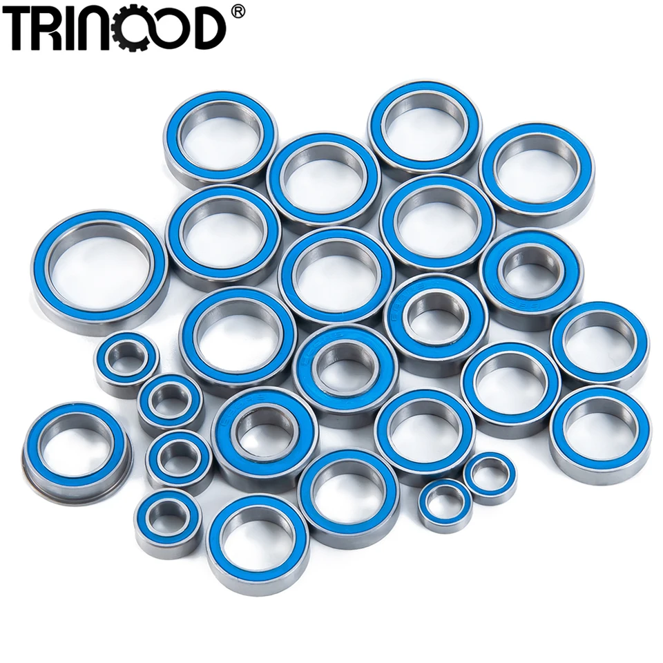 Trinood 26ks gumové utesnené ložiskové súpravy pre 1/10 kraton 4s blx, vyvrhnuté 4S Blx RC Crawler Car Blue Lese Parts