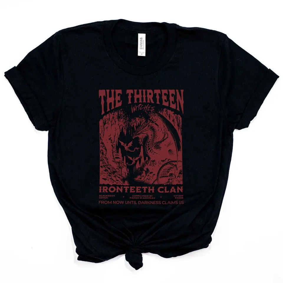 Trinásť košele trón skla tričko Manon Blackbeak Ironteeth košeľa čarodejnice SJM Merch Halloween Terrasen Bookish Tirls