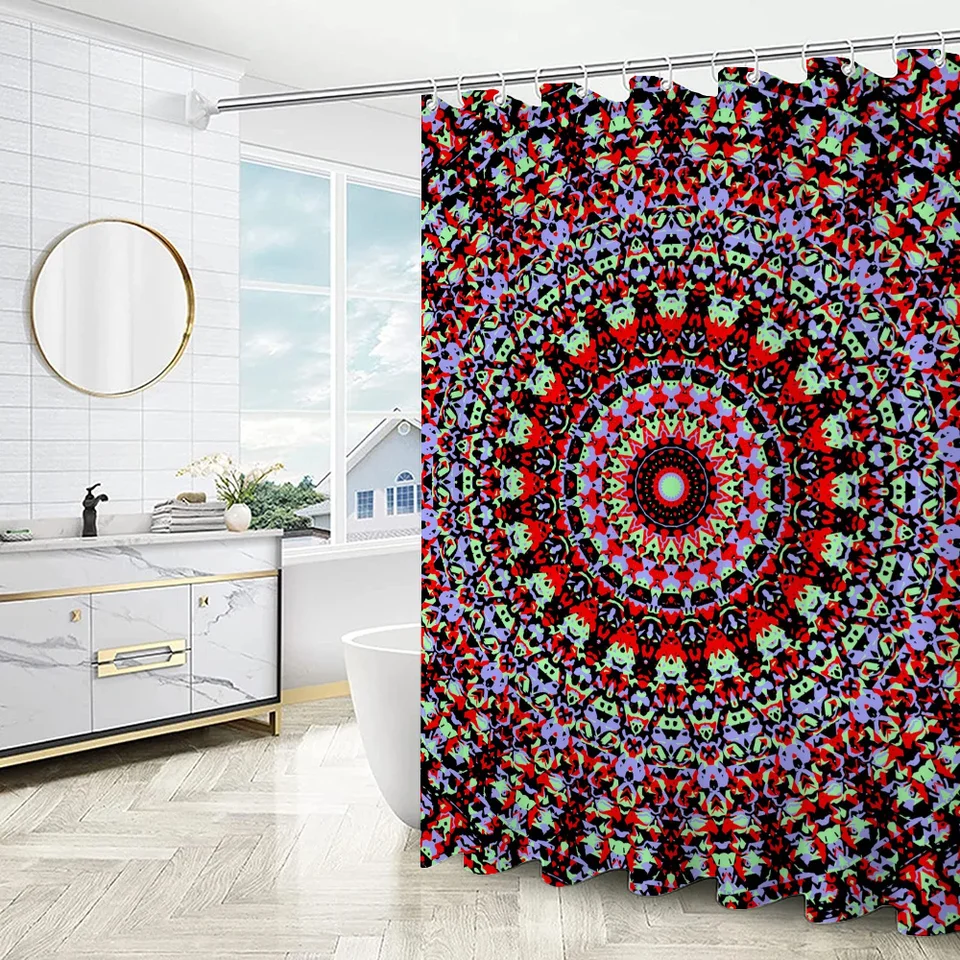 Trippy Viblé mandaly veci pre kúpeľňové sprchové záclony pre domáci európsky opona skladací priečny príslušenstvo Kúpa