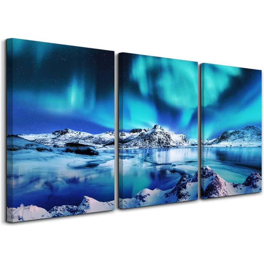 Triptych Aurora Borealis 5D Diamond Painting Aurora scenéria Diamond Mosaic Painting Full štvorcový okrúhly vŕtač