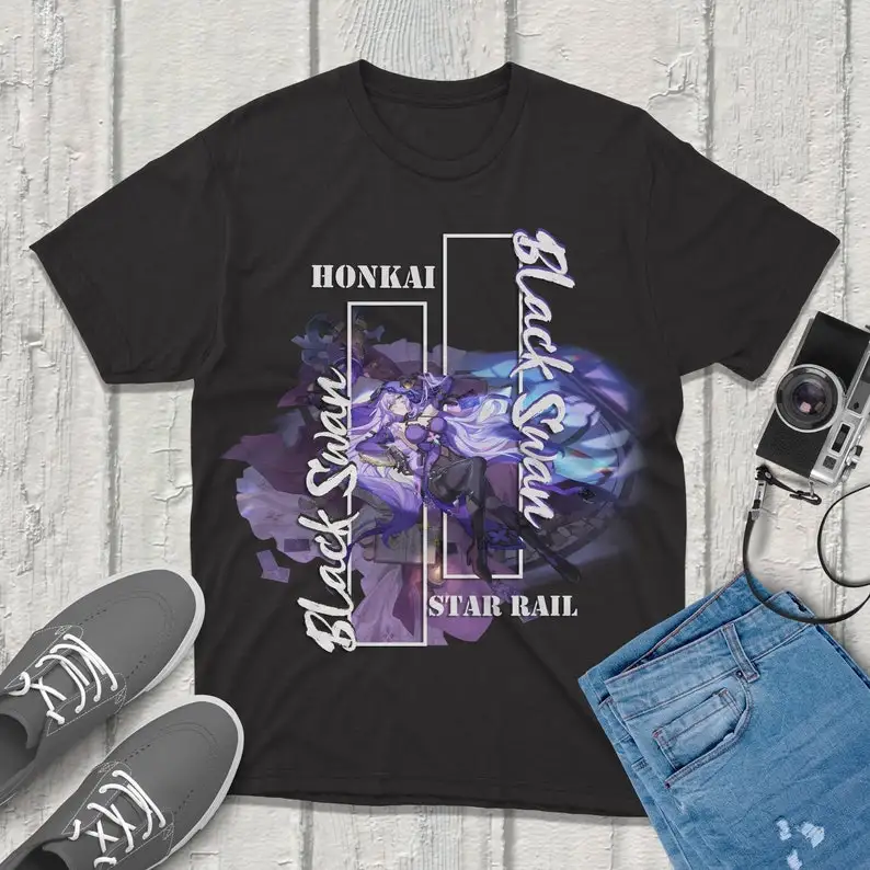 Tričko Anime Black Swan Honkai Star Rail Tričko: prémiové oblečenie s ohromujúcimi vzormi! Ideálne pre hráčov a nadšencov!