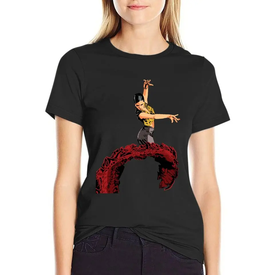 Tričko Flamenco Dancer letná grafika letné vrcholy dámske grafické tričká