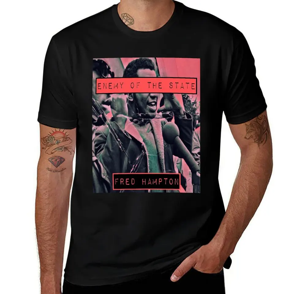 Tričko Fred Hampton (R) Tričko Man tričko luxusné oblečenie košele Labubu Grafické tričko Luxusné oblečenie mužov