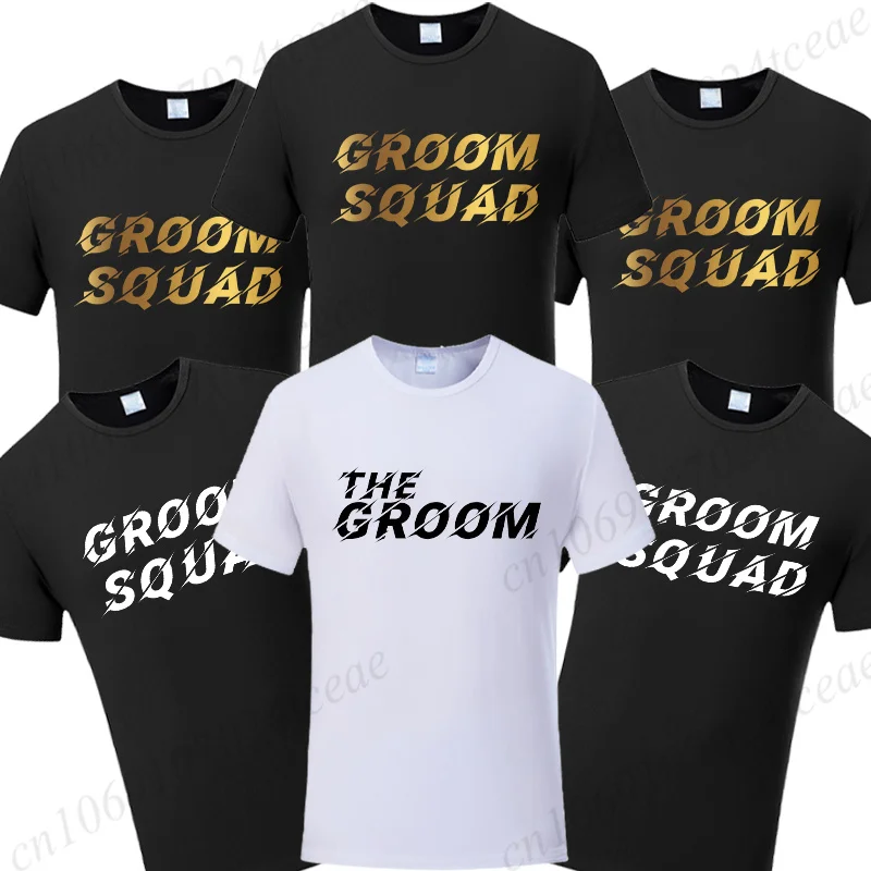 Tričko Groom Squad, Grafické odpalisko bakalárskeho stavu, svadobné oblečenie tímového ženícha, vtipné tričko s gatmi, pánske svadobné tričká