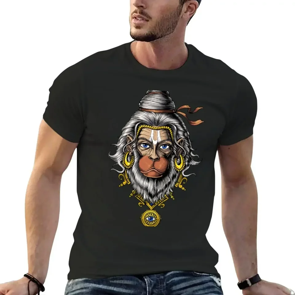 Tričko Hindu God Hanuman a Nadmerné vytlačenie chlapcov pre zvieratá Sublime Mens Grafické tričká Hip Hop Hop Heavyweight Mikiny horúceho predaja