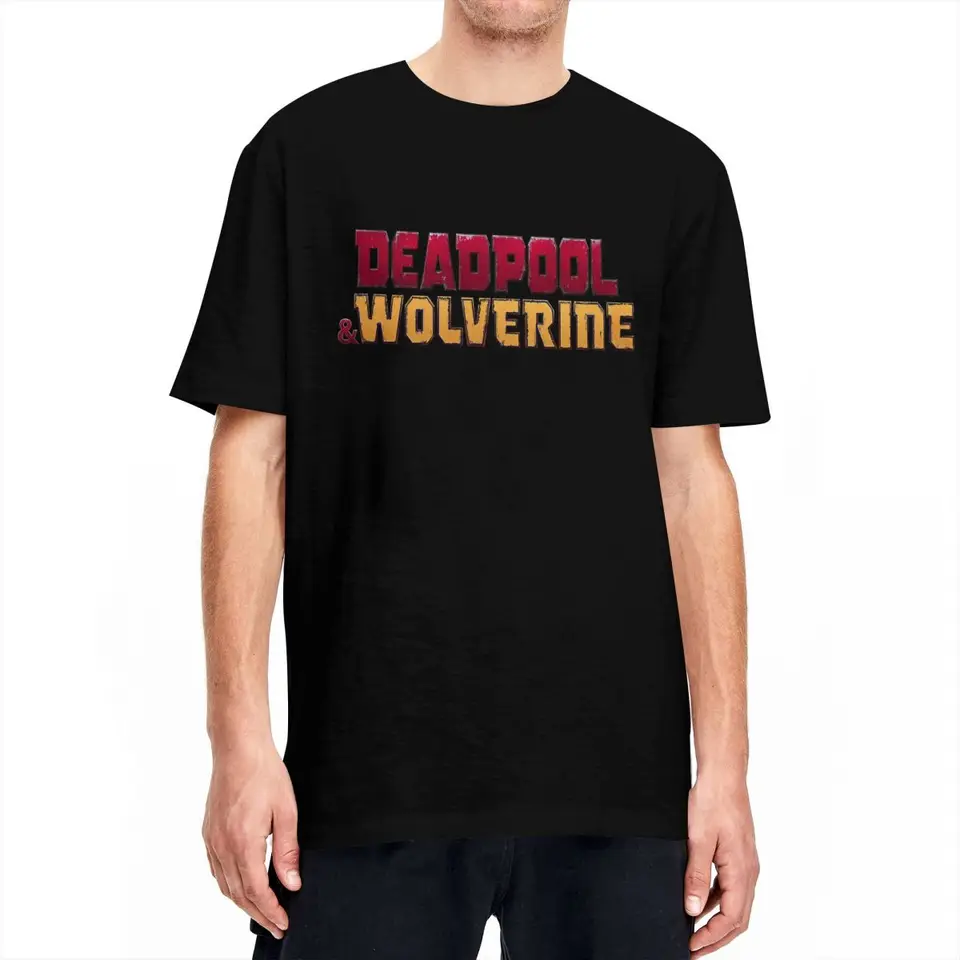 Tričko Miniso Deadpool a Wolverine Movie Pure Cotton T košele American Cartoon Comic Film pre mužské krátke rukávy Top Tees