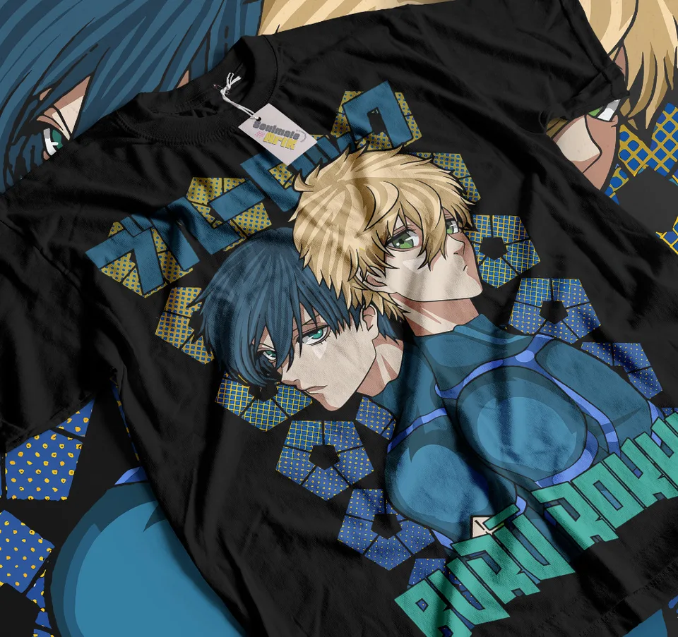 Tričko nagi modrý zámok športový anime manga isagi bachira sveter mäkké tričko