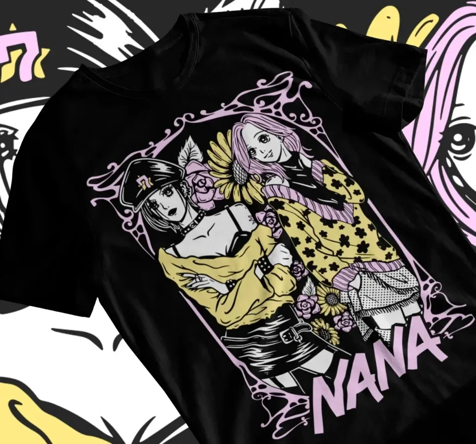 Tričko Nana Osaki Tričko čierne kamene dievča Kawaii manga anime grafická košeľa Soft Tee Grafické tričká s nadmerne veľkým tričkom Dámske oblečenie