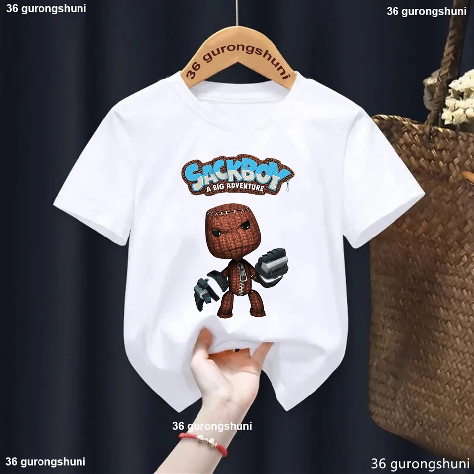 Tričko New Boys Funny Video Game lbp Sackboy Cartoon Print Kid Tshirt Fashion trendy Boys oblečenie leto