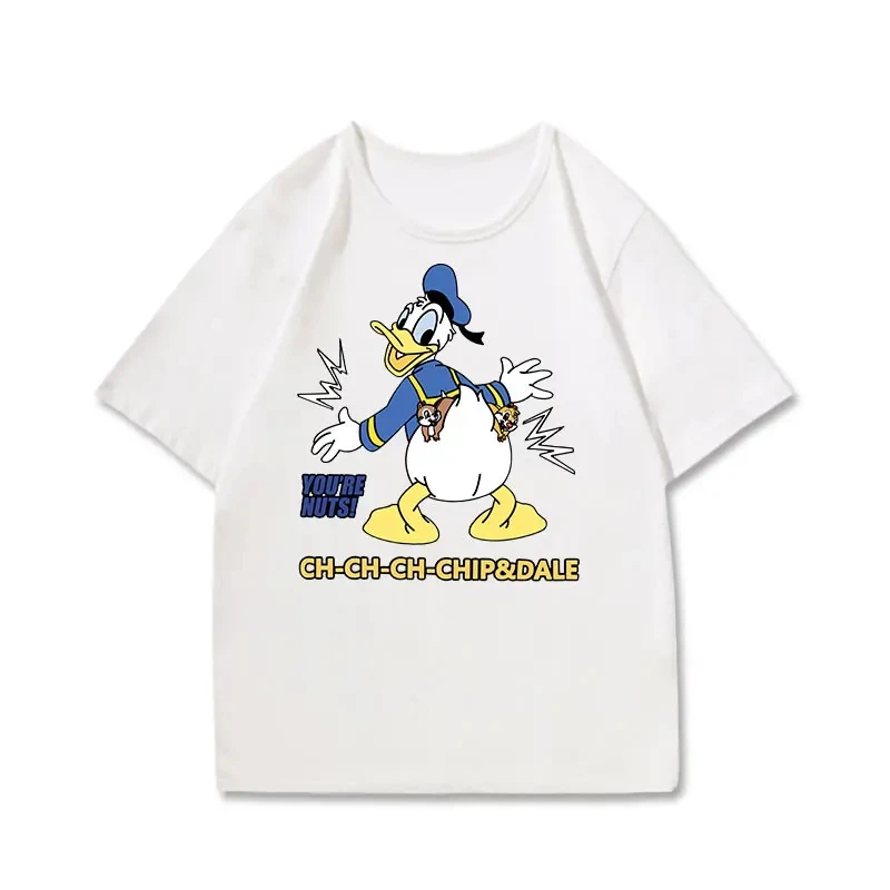 Tričko New Donald Duck krátke rukávy Módne a módne mužské a dámske Disney Disney Disney Dámske tričko Bavlnené tričko