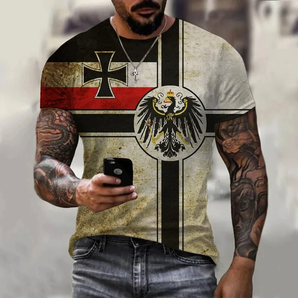 Tričko New World Flag Tir pre mužov 3D tlač Nemecko Grafické tričká nadmerne veľtrhu s krátkym rukávom