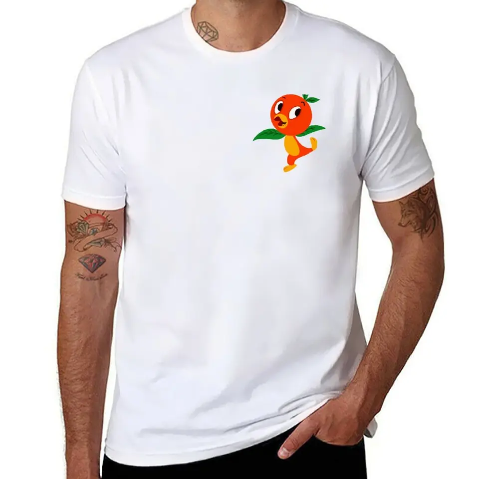 Tričko oranžového vtáka potute Street Wear Wear Vintage Graphic Tee T košele pre mužov bavlna