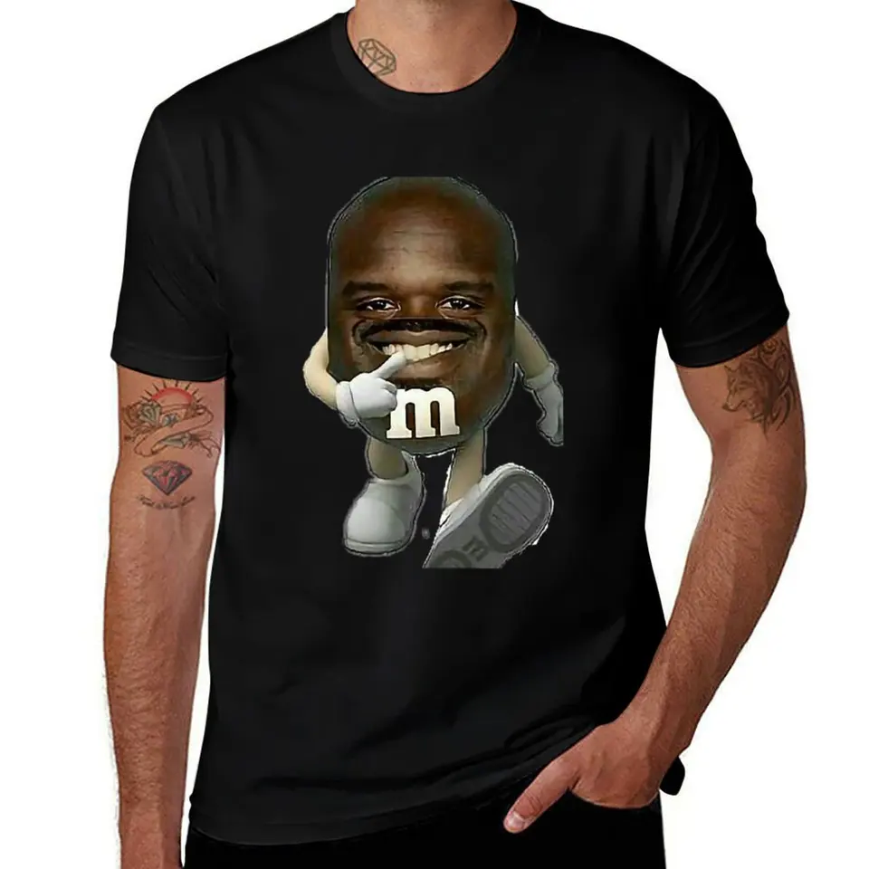Tričko shaq meme plus veľkosti potných topy tričká Grafické odpaliská tričká pre mužov bavlna